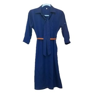 Navy Blue Button-Front Dress NWOT